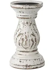 [Willow & Silk] Handmade Eternity Pillar Candle Holder 20cm in White