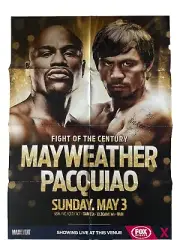 2015 FLOYD MAYWEATHER v MANNY PACQUIAO BOXING FIGHT PROMOTION POSTER. Rare