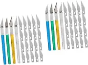 TEHAUX 8 Sets Hobby Set Precision Cutting Tools Sturdy Aluminum Anti-slip Grip Versatile for Wood Plastic Paper Leather Crafts