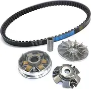 Transmission Belt for GY6 49cc 50cc 125cc 150cc Scooter Moped ATV GO Kart Motorcycle Fan Clutch Variator Weight Rollers Variator Fan Drive Belt V-Belt (Color : GY6150 with 835 Belt)