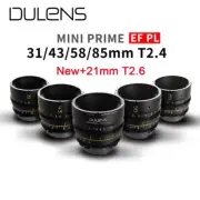 DULENS 31mm 43mm 58mm 85mm T2.4 FF APO Prime Manual Cinema Lens for Canon EF/PL