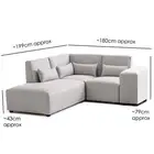Foret 4 Seater Sofa Modular Corner Lounge Couch Fabric Left Chaise Ottoman Beige
