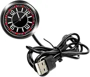 Car Luminous Clock Car Clock Accessories Mini Clock Battery Operated Clock Dash Golf Cart Clock Small Digital Clock Retro Car Decor Car Clock Auto Accessories Car Watch Glass Black