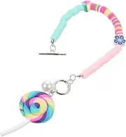 [WATIIFUFU] Polymer Clay Lollipop Bracelet Candy Jewelry for Women Girls Summer Bracelet Aesthetic