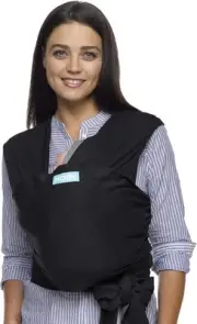 Moby Evolution Wrap, Black - Baby Carrier, Newborn to Toddler, Sling