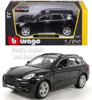2011 Porsche Cayenne Turbo 1/24 Scale Diecast Model by Bburago - BLACK w/ BOX