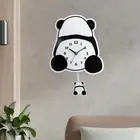 Panda Wall Clock Cute Pendulum Decorative Clock for Kids Room Office Bedroom