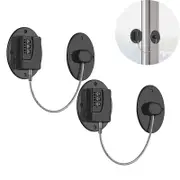 Catzon 2 Pcs Refrigerator Lock No Drilling for Cabinets Window Drawers-BlackB