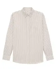 [Saint Laurent Paris] Saint Laurent Paris-Camicia Cassandre In Popeline Di Cotone A Righe-Uomo 40