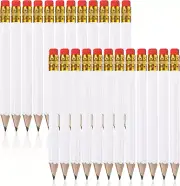 24 Pcs White Golf Pencils with Erasers Mini Small Pencils Baby Shower Favors Bul