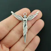 BULK 10 Angel Charms Antique Silver Tone Simply Lovely Large Size - SC907