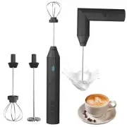 Milk Frother Handheld, Wireless Foldable Frother ,USB-C Rechargeable (Black)