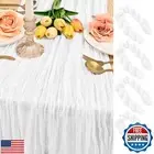 4 Pack White Cheesecloth Table Runner 12FT Gauze Table Runner with Natural Wr
