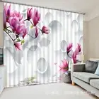 3D Pink flower4 Blockout Photo Curtain Printing Curtains Drapes Fabric Window AU