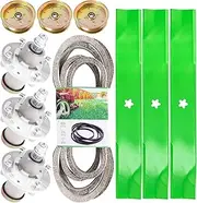 52 inch Lawn Mower Deck Rebuild Kit for Husq Varna MZ 5225 C Zero Turn Mower Includes (3) Spindles 539112170 532112171 (3) Blades 10782 10881 (3) Idler Pulley 539132728 196104