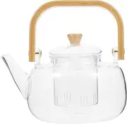 Glass Tea Kettle Terrarium Glass Tea Pitcher Tea Pot with Infuser Transparent Glass Teapot Glass Infuser Teapot Stainless Steel Tea Kettle Glass Pitcher Glass Tea Maker
