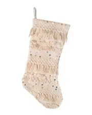 HGTV 20in Fringe & Sequin Christmas Stocking