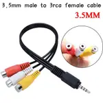 3.5MM JACK MALE TO 3RCA FEMALE AUDIO VIDEO CABLE STEREO JACK