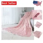 Reversible Luxury Velvet Weighted Blanket - All Season Comfort 48''x72'' 10lbs