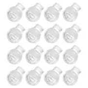 50Pcs 8mm Plastic Cord Locks Single Hole Spring Toggle Stopper, Clear