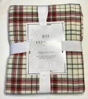 Beekman Home Tablecloth 60 X 102 RED GREEN PLAID NIP