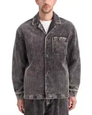 $318 Scotch & Soda Washed Corduroy Jacket Black 178637 WI24 Men Size 2XL