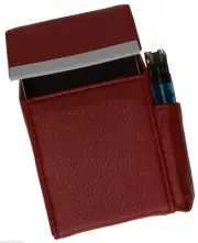 WOMEN RED CIGARETTE Hard Case pouch PU Leather Holder Wallet Purse-New