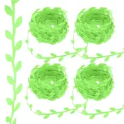 44 Yards Light Green Ribbon, Leaves Trim Rope Artificial, Style 8