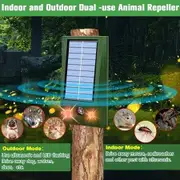 Solar Animal Repellent Basic I Repels Dogs, Cats, Mice, Rats and Wild Animals I Animal Repeller with White and Red LED Flash Light