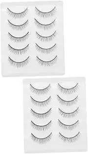 CANIGHT 5 Pairs Chemical Fiber False Eyelashes Natural Fluffy Eye Beauty Lashes for Cosplay Weddings Photography Fashion Shows Lightweight Comfortable Makeup Lashes