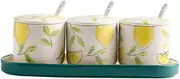 Ceramic spice jar， Set Kitchen Seasoning Box Spice Jar Restaurant Sugar Container to Store Sugar Salt Spices Seasonings Condiment Pots Can