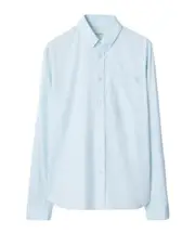 Burberry Logo Embroidered Button-Down Shirt S,XS,M Neptune/chalk