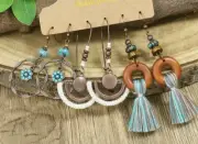 6 PC Earring Set Bronze-tone Boho Exaggerated Dangle Drop New Free Ship B1596