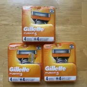 Gillette Fusion 5 power Razor Blade refills-3Packs of 4 Cartridges sealed