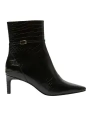 [Jane Debster] Urgent Leather Boots in Black Croc Print