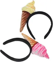 BELLIFFY 2pcs Ice Cream Shape Headbands for Women Cute Hair Styling Tool for Face Washing and Decoration Comfortable Fit for Everyday Use