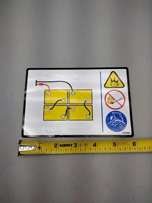 (1) 6" X 4" Duratech Industries Sticker Label Battery Diagram 335 AH PN: 1026686
