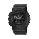 【CASIO 卡西歐】G-SHOCK系列 個性機械感三眼雙顯電子錶(黑/白 GA100-1A1)