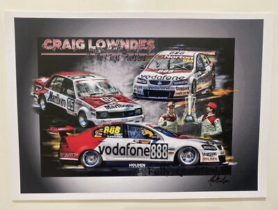 Craig Lowndes In The Kings Footsteps Holding Brock Trophy Print