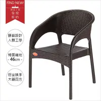 在飛比找蝦皮購物優惠-大器好坐『大歐風藤藝休閒椅，台灣製KGB989』人體工學xP