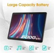 Tablets 10 Inches IPS Display, 2GB RAM 32GB ROM, 5000mWh Battery, Clear Dual Cam