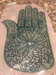 RARE VTG Hamsa Hand Iron On Transfer Appliqué WEB OF LIFE Pattern B Green