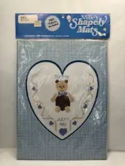 Millies Shapely Mats - Heart Shape Cross Stitch Pattern Frame 9x12" Blue DIY