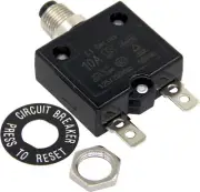 125-250V AC 50V DC Push Button Circuit Breaker 10 Amps Thermal Overload L1 Reset