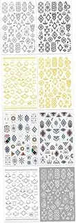 Baluue Nail Decals Morocco Floral Pattern 8 Sheets Self-Adhesive Manicure Decorative Stickers