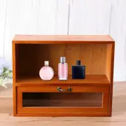 Makeup Cosmetic Organizer Wooden Display Case Wood Perfume Display Holder