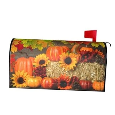 Fall Mailbox Covers Magnetic Large 25.5X21 Inches Fall Sunflower Pumpkin