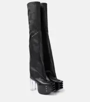 [Rick Owens] Rick Owens Platform leather over-the-knee boots AU 4 black