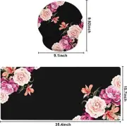 Wrist Support and Gaming Mouse Pad Set Non-Slip Rubber Base Computer Mouse Pad W