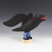 NATIVE AMERICAN NAVAJO FOLK ART CROW WITH COWBOY BOOTS BY LES HERBERT